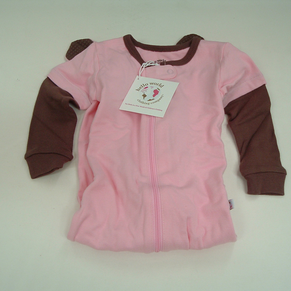 pink and brown sleeper size 9-12 months  smart zip